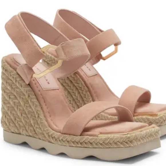 Good American Shoes - NEW Good American Pale Pink  Espadrille Wedge Sandals Size 7